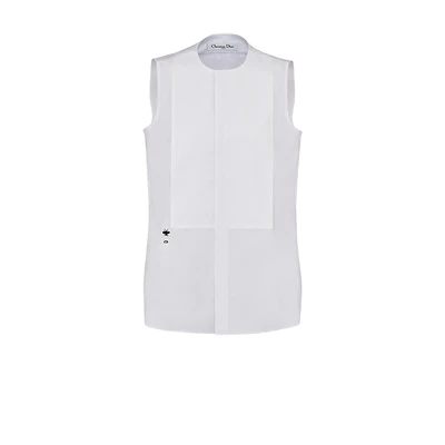 Sleeveless Blouse with Plastron