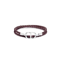 CD Icon Braided Leather Double Bracelet