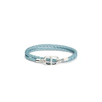 CD Icon Braided Leather Double Bracelet