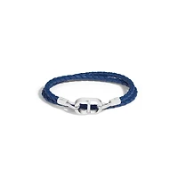 CD Icon Braided Leather Double Bracelet