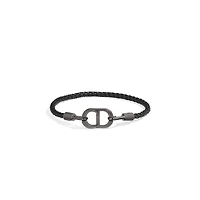 CD Icon Braided Leather Bracelet