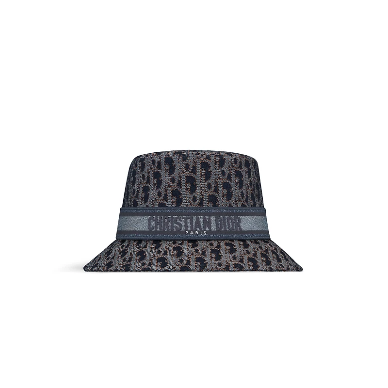 Dior Oblique Denim D-Bobby Small-Brim Bucket Hat