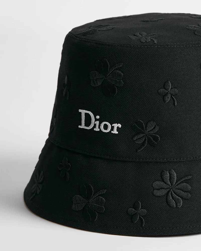 Dior Clover Allover Teddy-D Small Brim Bucket Hat