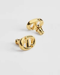 CD Navy Stud Earrings