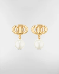 CD Navy Clip-On Earrings