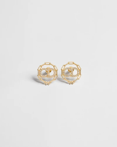 CD Circle Chain Stud Earrings