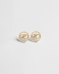 CD Circle Chain Stud Earrings