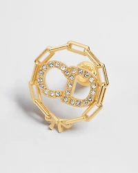CD Circle Chain Stud Earrings