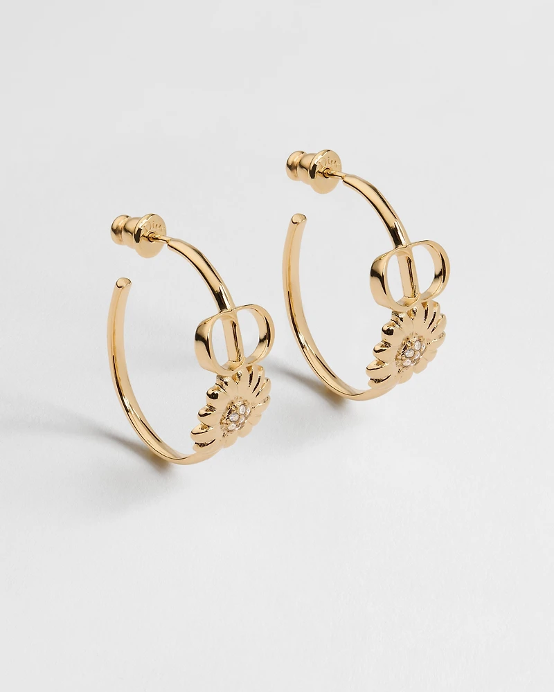 CD Multi Flowers Hoop Earrings