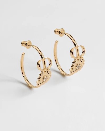 CD Multi Flowers Hoop Earrings