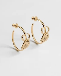 CD Multi Flowers Hoop Earrings