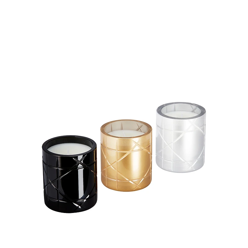 Set of Three Scented Mini Candles: Résines Boisées, Ambre d'Or and Muguet Encens