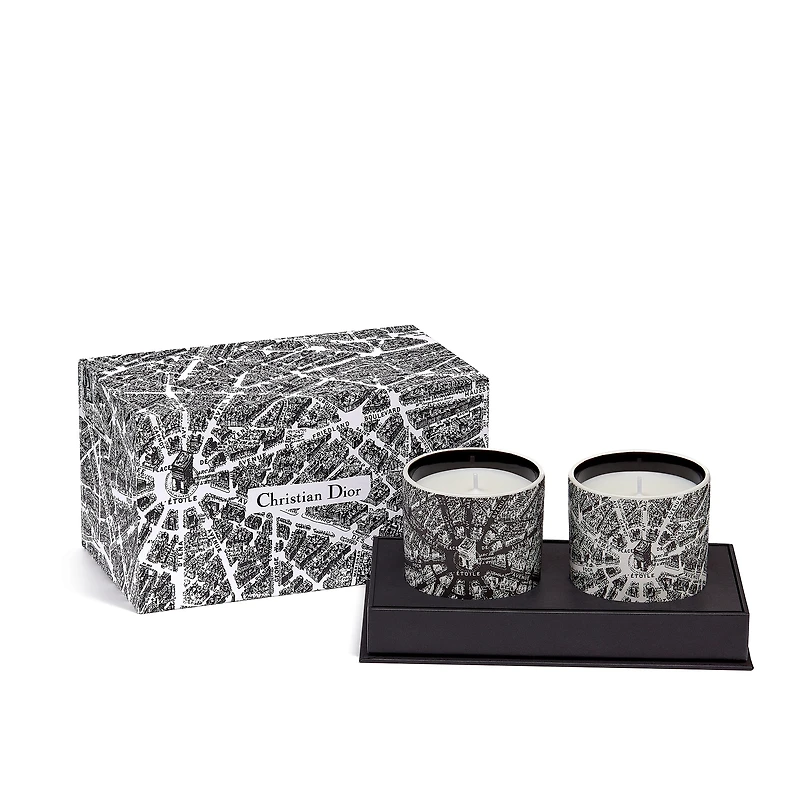 Set of Two Scented Mini Candles: Baies de Rose Bergamote and Orange Mandarine