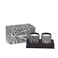 Set of Two Scented Mini Candles: Baies de Rose Bergamote and Orange Mandarine