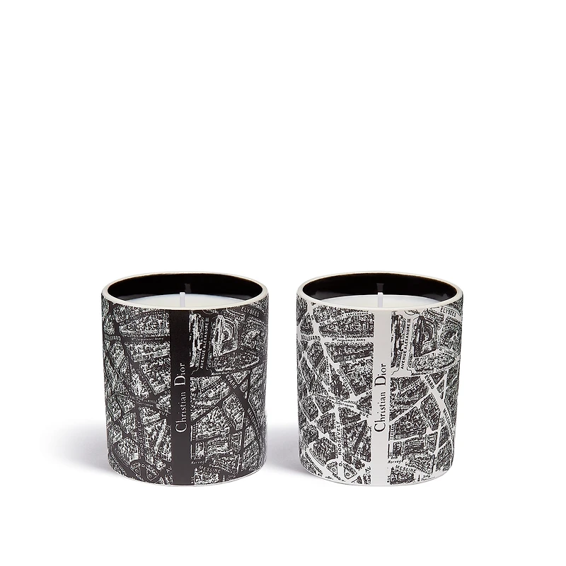 Set of Two Scented Mini Candles: Baies de Rose Bergamote and Orange Mandarine