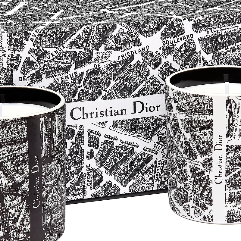 Set of Two Scented Mini Candles: Baies de Rose Bergamote and Orange Mandarine