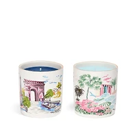 Set of Two Scented Candles: Orange du Sud and Rose de Paris