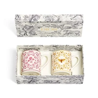 Set of Two Mugs, Bee and Rose