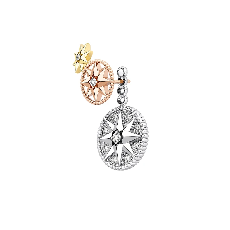 Rose des Vents and Étoile des Vents Single Earring