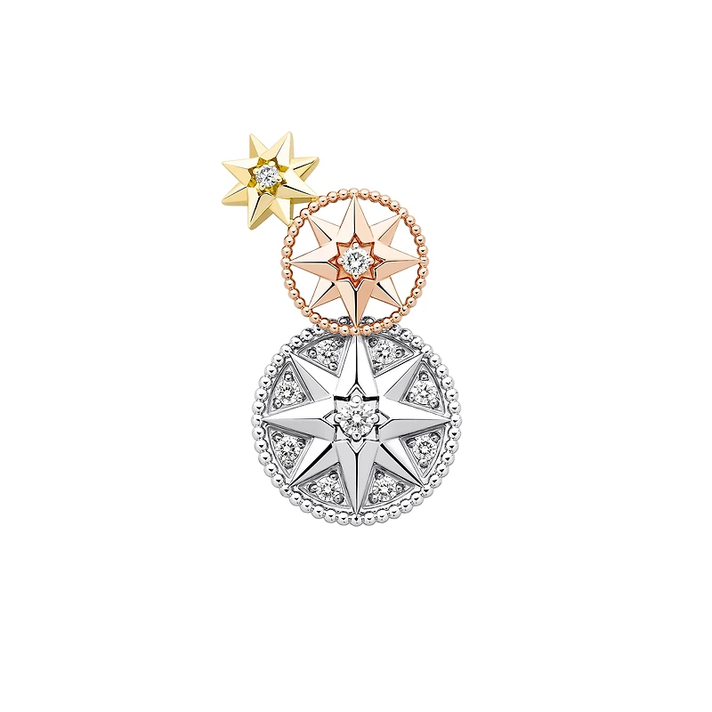 Rose des Vents and Étoile des Vents Single Earring