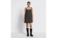 Short Macrocannage Flared Dress