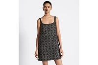 Short Macrocannage Flared Dress
