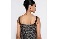 Short Macrocannage Flared Dress