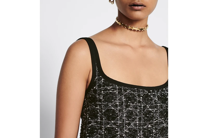 Short Macrocannage Flared Dress