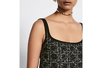 Short Macrocannage Flared Dress
