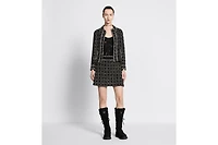 Macrocannage Flared Miniskirt