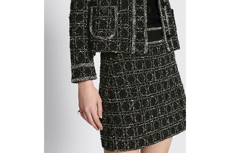 Macrocannage Flared Miniskirt