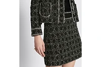 Macrocannage Flared Miniskirt