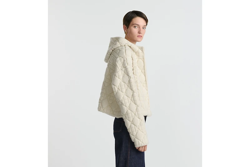 Cannage Zipped Cardigan with Hood