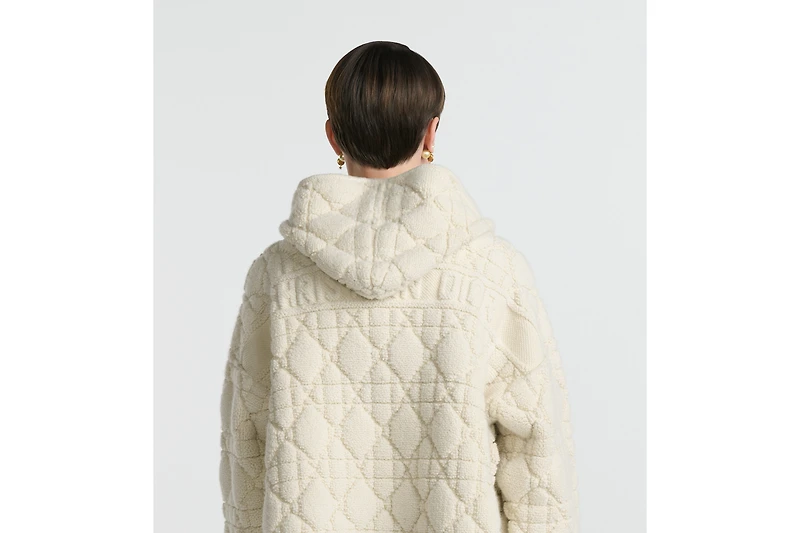 Cannage Zipped Cardigan with Hood