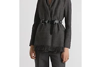 Belted Jacket with Removable Scarf