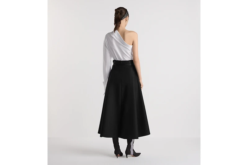 Mid-Length Belted Skirt