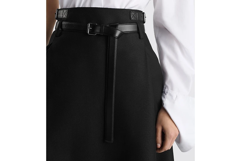 Mid-Length Belted Skirt