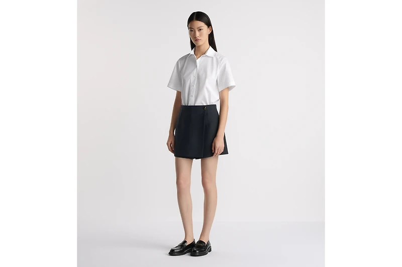 Cropped Button-Up Blouse