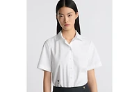 Cropped Button-Up Blouse