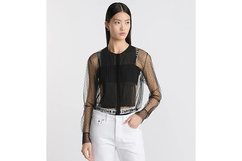 Sheer Blouse with Plastron