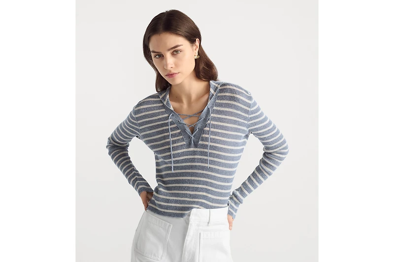 Dioriviera Sweater with Lace-Up Neckline