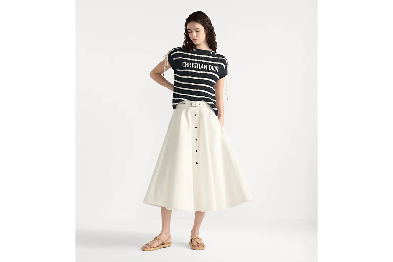 Mid-Length Belted Skirt