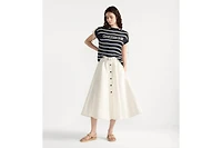 Mid-Length Belted Skirt