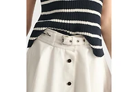 Mid-Length Belted Skirt