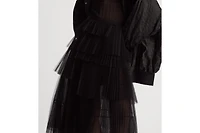 Mid-Length Asymmetric Pleated Skirt