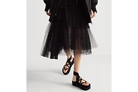 Mid-Length Asymmetric Pleated Skirt