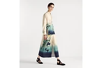 Mid-Length Straight-Cut Wrap Skirt