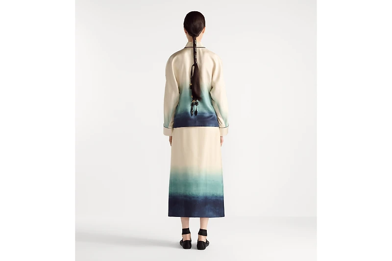 Mid-Length Straight-Cut Wrap Skirt