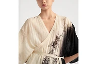 Mid-Length Belted Wrap Dress