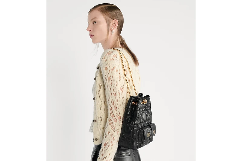 Medium Dior Caro Multicarry Backpack with Chain